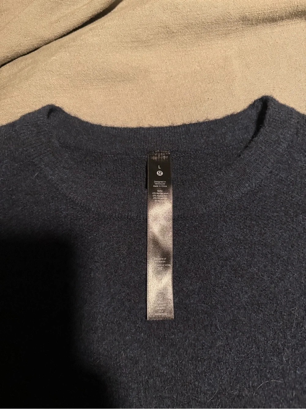 Lululemon Alpaca Wool-Blend Crewneck Sweater Mens Navy Blue